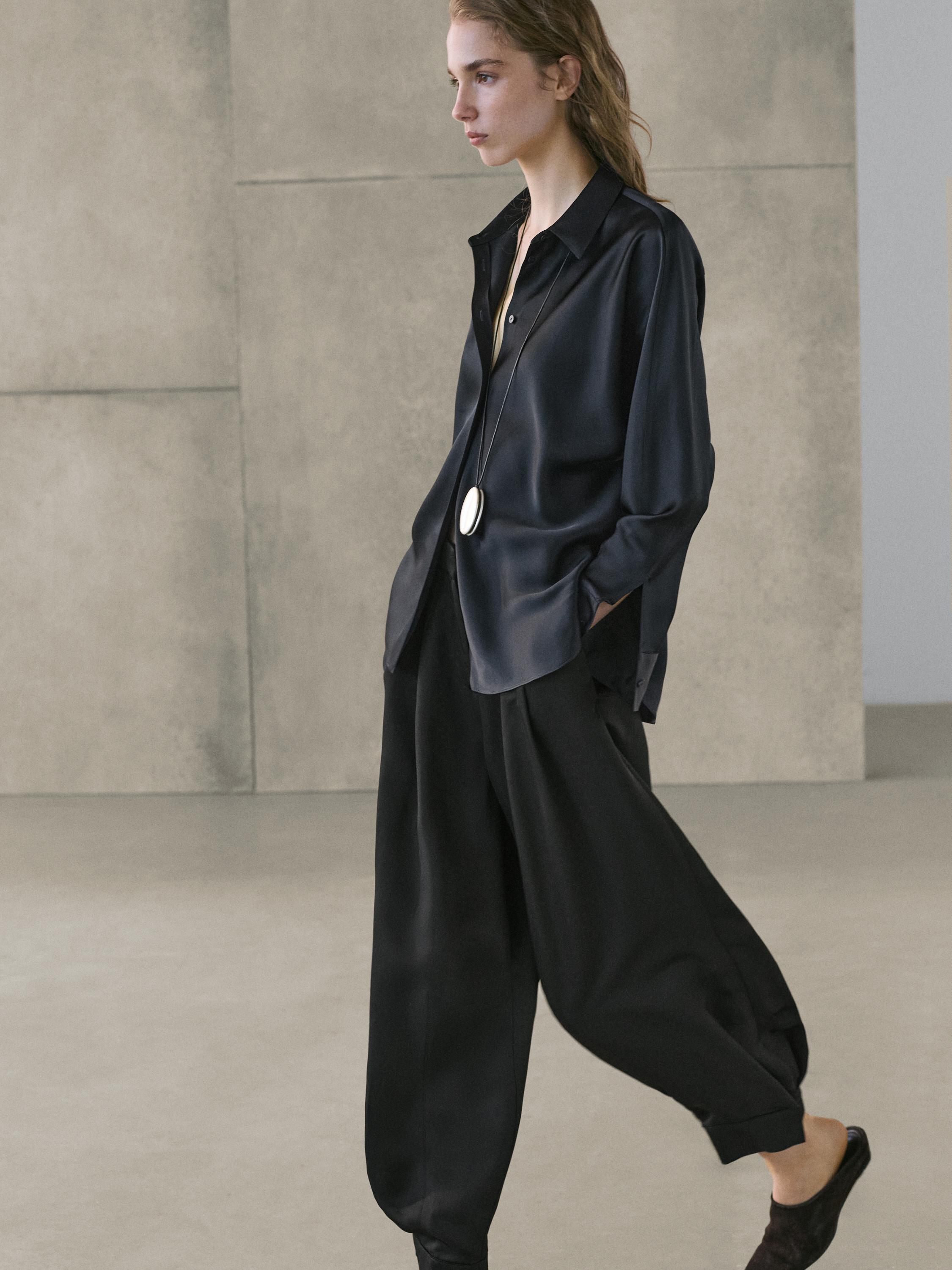 Flowing satin shirt